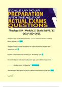 Theology 104 - Module 2 &vert; Study Set &num;1 &sol; 62 Q&A&sol; 2024-2025&period;  