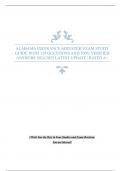ALABAMA INSURANCE ADJUSTER EXAM STUDY GUIDE WITH 129 QUESTIONS AND 100&percnt; VERIFIED ANSWERS 2024&sol;2025 LATEST UPDATE &vert; RATED A&plus;