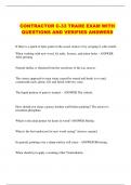 CONTRACTOR C-33 TRADE EXAM WITH QUESTIONS AND VERIFIED ANSWERS
