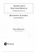 Solution Manual - for Beginning Algebra 8th Edition  by Elayn Martin-Gay&comma; All Chapters 1-9  &vert;Complete Guide A&plus; 