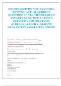 BSC1005 MIDTERM MDC EXAM 2024- 2025 WITH ACTUAL CORRECT  QUESTIONS AN VERIFIED DETAILED  ANSWERS &vert;FREQUENTLY TESTED  QUESTIONS AND SOLUTIONS  &vert;ALREADY GRADED A&plus;&vert;NEWEST&vert;  GUARANTEED PASS &vert;LATEST UPDATE
