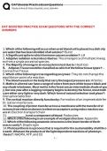 DAT BOOSTER PRACTICE EXAM QUESTIONS WITH THE CORRECT ANSWERS