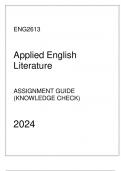 ENG2613 - Assignment Guide &lpar;Knowledge Check&rpar; 2024 - Applied English Literature