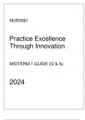 NUR3561 - Midterm 1 Guide &lpar;Q & S&rpar; Practice Excellence Through Innovation