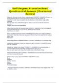 Staff Sergeant Promotion Board Questions And Answers &vert; Guaranteed Success