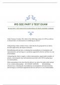 IRS SEE PART 3 TEST EXAM WITH GUARANTEED ACCURATE ANSWERS &vert;VERIFIED