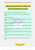 Autism Spectrum Disorder &lpar;ASD&rpar; Exam Practice Questions and Answers