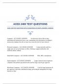 ACED 2400 TEST QUESTIONS WITH GUARANTEED ACCURATE ANSWERS &vert;VERIFIED