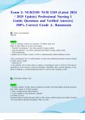 Exam 2&colon; NUR2349&sol; NUR 2349 &lpar;Latest 2024&sol; 2025 Update&rpar; Professional Nursing I Guide&vert; Questions and Verified Answers&vert; 100&percnt; Correct&vert; Grade A- Rasmussen