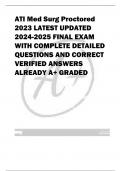 ATI Med Surg Proctored  2023 LATEST UPDATED  2024-2025 FINAL EXAM  WITH COMPLETE DETAILED  QUESTIONS AND CORRECT  VERIFIED ANSWERS  ALREADY A&plus; GRADED