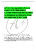 ATI med surg proctored exam COMPLETE EXAM GUIDE  LATEST &vert;CHAMBERLIN COLLEGE  OF NURSING QUESTIONS WITH  GOLDEN TIPS SOLUTIONS