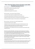 PVC 1 Nursing History Exam Questions with 100&percnt; Verified Correct Answers