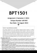 BPT1501 Assignment 2 &lpar;ANSWERS&rpar; Semester 2 2024 - DISTINCTION GUARANTEED