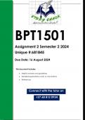 BPT1501 Assignment 2 &lpar;QUALITY ANSWERS&rpar; Semester 2 2024