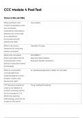 CCC MODULE 4 POST TEST EXAM LATEST 2024 ACTUAL EXAM 185 QUESTIONS AND CORRECT DETAILED ANSWERS WITH RATIONALES &lpar;VERIFIED ANSWERS&rpar; 