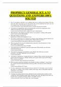 PROPHECY GENERAL ICU A V3 QUESTIONS AND ANSWERS 100&percnt; SOLVED