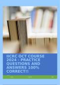 IICRC OCT COURSE 2024 - PRACTICE QUESTIONS AND ANSWERS 100&percnt; CORRECT&excl;&excl;