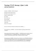 Nursing 172 &lpar;IV therapy &rpar; Quiz 1 with correct answers