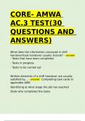 CORE- AMWA AC&period;3 TEST&lpar;30 QUESTIONS AND ANSWERS&rpar;&period;