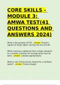 CORE SKILLS - MODULE 3 AMWA TEST&lpar;41 QUESTIONS AND ANSWERS 2024&rpar;&period;