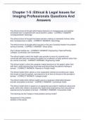 Chapter 1-5 &colon;Ethical & Legal Issues for Imaging Professionals Questions And Answers