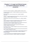 Chapter 1- 6 &colon;Legal and Ethical Issues for Health Professions &lbrack;Verified Answers&rsqb;