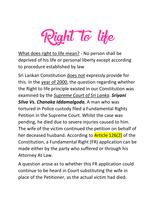 The extent the right to life is guaranteed by the Sri Lankan constitution