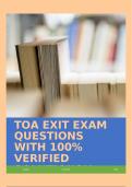 TOA EXIT EXAM QUESTIONS WITH 100&percnt; VERIFIED SOLUTIONS&excl;&excl;
