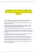   SURGICAL TECH STUDY GUIDE FOR CST EXAM Questions And Answers 100&percnt; Verified&period;