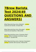 7Brew Barista Test 2024&lpar;49 QUESTIONS AND ANSWERS&rpar;