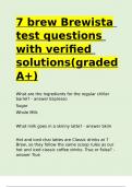 7 brew Brewista test questions with verified solutions&lpar;graded A&plus;&rpar;&period;