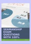 SEAMANSHIP EXAM QUESTIONS WITH 100&percnt; CORRECT ANSWERS&excl;&excl;