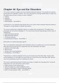 Chapter 44 Eye and Ear Disorders questions and correct answers &lpar;elaborations&rpar; with 100&percnt; accurate &comma; verified &comma; latest fully updated &comma; 2024&sol;2025 &comma;already passed &comma; graded a&plus;&comma; complete solutions guarantee distinctions rationales&vert; 5-star rating