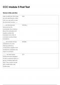 CCC MODULE 5 POST TEST EXAM LATEST 2024 ACTUAL EXAM 50 QUESTIONS AND CORRECT DETAILED ANSWERS WITH RATIONALES &lpar;VERIFIED ANSWERS