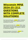 Wisconsin MPJE 2024-25 &lpar;211 QUESTIONS WITH COMPLETE SOLUTIONS&rpar;
