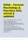 HOSA - Forensic Psychology & Psyciatry fully solved & updated