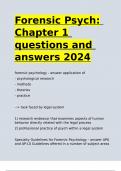 Forensic Psych Chapter 1 questions and answers 2024