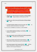 CIPP&sol;E Certification from IAPP Exam Questions with Correct Verified Solutions 100&percnt; Guaranteed Pass