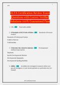 ALTA Certification Review Exam Questions with Correct Verified Solutions 100&percnt; Guaranteed Pass