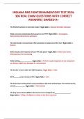INDIANA FIRE FIGHTER MANDATORY TEST 2024&colon; 306 REAL EXAM QUESTIONS WITH CORRECT ANSWERS&vert; GRADED A&plus;