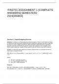FIN3701 ASSIGNMENT 1 &lbrack;COMPLETE ANSWERS&rsqb; SEMESTER2 2024&lbrack;355803&rsqb;