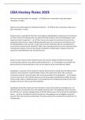 USA Hockey Rules 2025  Questions and Answers well Explained Latest 2025 Update 100&percnt; Correct&period;