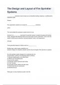 The Design and Layout of Fire Sprinkler Systems Questions and answers