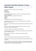 Automatic Sprinkler Systems&comma; Pumps&comma; Water Supply Questions and answers