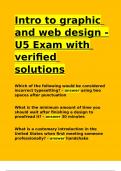 Intro to graphic and web design - U5 Exam with verified solutions