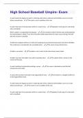 High School Baseball Umpire- Exam  Questions and Answers well Explained Latest 2024&sol;2025 Update 100&percnt; Correct&period;