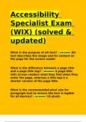 Accessibility Specialist Exam &lpar;WIX&rpar; &lpar;solved & updated&rpar;&period;
