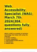Web Accessibility Specialist &lpar;WAS&rpar; March 7th 2024&lpar;304 questions fully answered&rpar;&period;