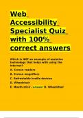 Web Accessibility Specialist Quiz with 100- correct answers&period;