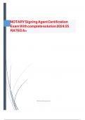 NOTARY Signing Agent Certification  Exam With complete solution 2024&sol;25 RATED A&plus; 